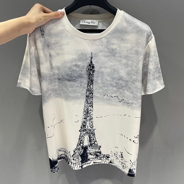 送料無料ディオール n級品 コットン リネン ジャージ Tシャツ dea02664